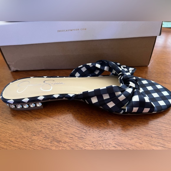 Jessica Simpson Sashara Sandal navy combo NWOT - Picture 3 of 3